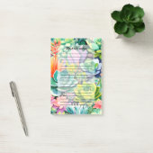 Farbiger Sommer Sukkulenten Botanischer Garten Post-it Klebezettel (Büro)