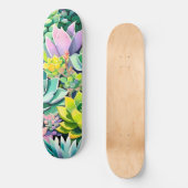 Farbiger Sommer Sukkulenten Botanischer Garten Skateboard (Vorderseite)