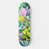 Farbiger Sommer Sukkulenten Botanischer Garten Skateboard (Vorderseite)