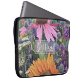 Farbiger Sommerblumengarten personalisiert Laptopschutzhülle (Vorne Rechts)