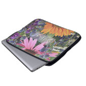 Farbiger Sommerblumengarten personalisiert Laptopschutzhülle (Vorne Knopf)