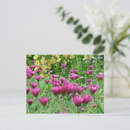 Farbiger Sommergarten Postkarte (Stehend Vorderseite)