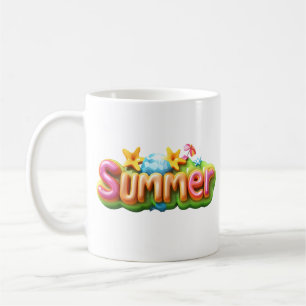 Farbiger Sommertext Kaffeetasse