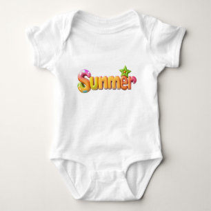 Farbiger Sommertext mit Star Baby Strampler