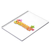 Farbiger Sommertext mit Star Notizblock (Linke Seite)