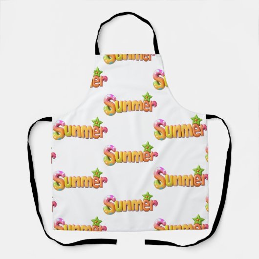 Farbiger Sommertext mit Star Schürze (Vorderseite)