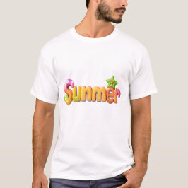 Farbiger Sommertext mit Star T-Shirt