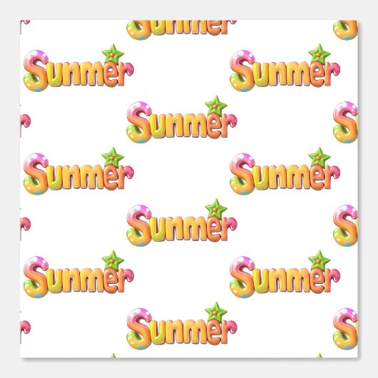 Farbiger Sommertext mit Star Tapete (Vorderseite)