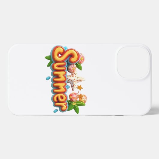 Farbiger Sommertext mit Strandelementen iPhone Hülle (Rückseite (Horizontal))