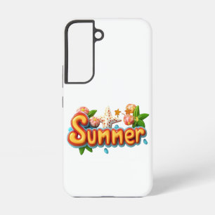 Farbiger Sommertext mit Strandelementen Samsung Galaxy Hülle