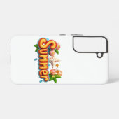 Farbiger Sommertext mit Strandelementen Samsung Galaxy Hülle (Rückseite (Horizontal))