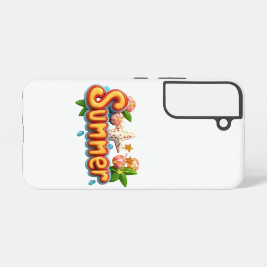 Farbiger Sommertext mit Strandelementen Samsung Galaxy Hülle (Rückseite (Horizontal))