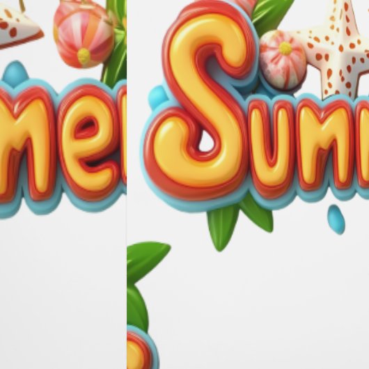 Farbiger Sommertext mit Strandelementen Tapete (Naht)