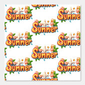 Farbiger Sommertext mit Strandelementen Tapete (Vorderseite)