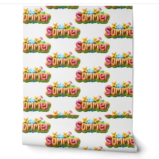 Farbiger Sommertext Tapete (Abrollen)