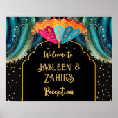 Farbiger Sonnenschirm Indischer Begrüßungszeichen  Poster (Vorne)