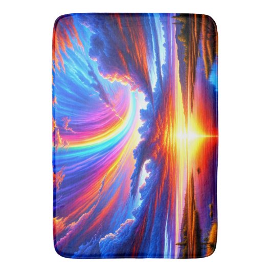 Farbiger Sonnenuntergang Badematte (Vorderseite Vertikal)