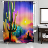 Farbiger Sonnenuntergang der Wüste Duschvorhang