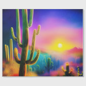 Farbiger Sonnenuntergang der Wüste Geschenkpapier (Flach)