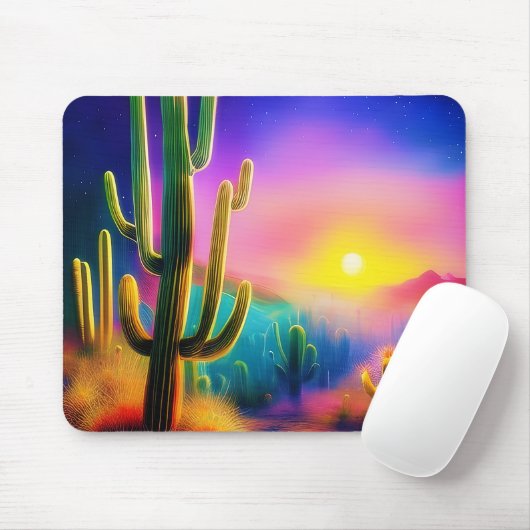Farbiger Sonnenuntergang der Wüste Mousepad (Mit Mouse)