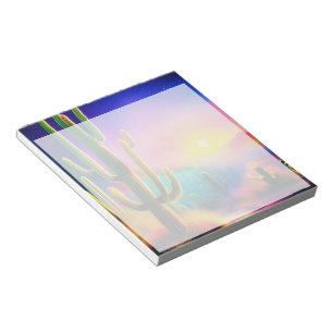 Farbiger Sonnenuntergang der Wüste Notizblock