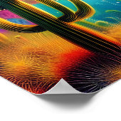 Farbiger Sonnenuntergang der Wüste Poster (Ecke)