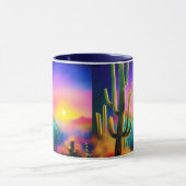 Farbiger Sonnenuntergang der Wüste Tasse (Zentrum)