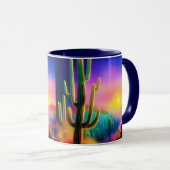 Farbiger Sonnenuntergang der Wüste Tasse (VorderseiteRechts)
