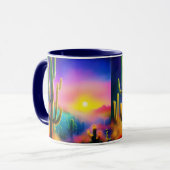 Farbiger Sonnenuntergang der Wüste Tasse (Vorderseite Links)