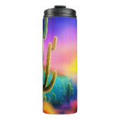 Farbiger Sonnenuntergang der Wüste Thermosbecher (Vorderseite)