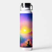 Farbiger Sonnenuntergang der Wüste Trinkflasche (Rückseite)