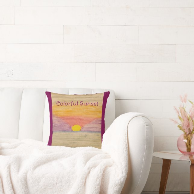 Farbiger Sonnenuntergang Kissen (Liege)