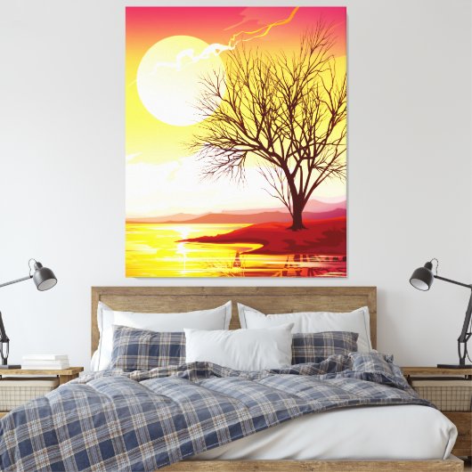 Farbiger Sonnenuntergang Leinwanddruck (Insitu (Schlafzimmer))