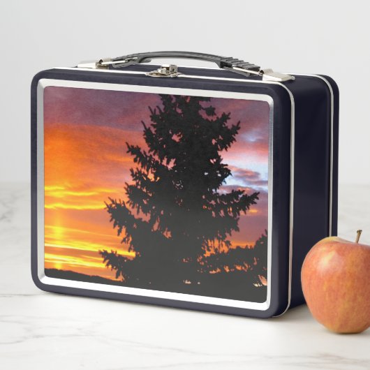 Farbiger Sonnenuntergang Metall Brotdose (Beispiel)