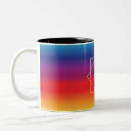 farbiger Sonnenuntergang mit motivierend Zitat Zweifarbige Tasse