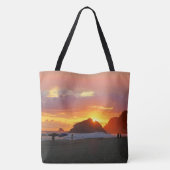 Farbiger Sonnenuntergang mit (oder ohne) Ihrem ers Tasche (Rückseite)