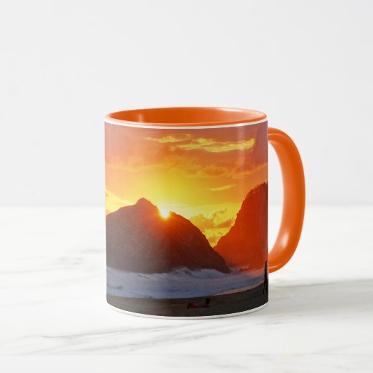 Farbiger Sonnenuntergang Tasse (VorderseiteRechts)