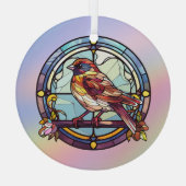 Farbiger Sparrow Ornament Aus Glas (Rückseite)