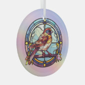 Farbiger Sparrow Ornament Aus Glas (Vorderseite Rechts)