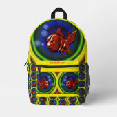 Farbiger Spaß Abstrakt Goldfish Personalisiert Bedruckter Rucksack (Vorderseite)