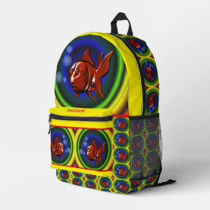 Farbiger Spaß Abstrakt Goldfish Personalisiert Bedruckter Rucksack