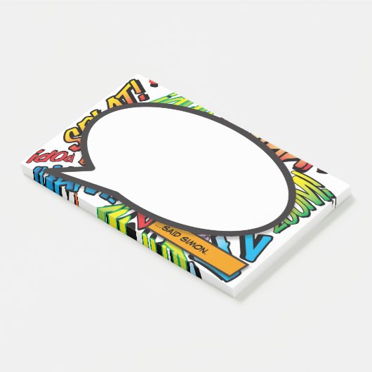 Farbiger Spaß Moderne Personalisierte Sprechblase Post-it Klebezettel (angewinkelt)