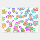 Farbiger Spiralhund Pawprint Geschenkpapier Set (Vorderseite 2)