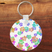 Farbiger Spiralhund Pawprint Schlüsselanhänger (Vorderseite)