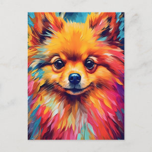Farbiger Spitz Postkarte
