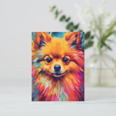 Farbiger Spitz Postkarte (Stehend Vorderseite)