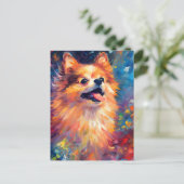 Farbiger Spitz Postkarte (Stehend Vorderseite)