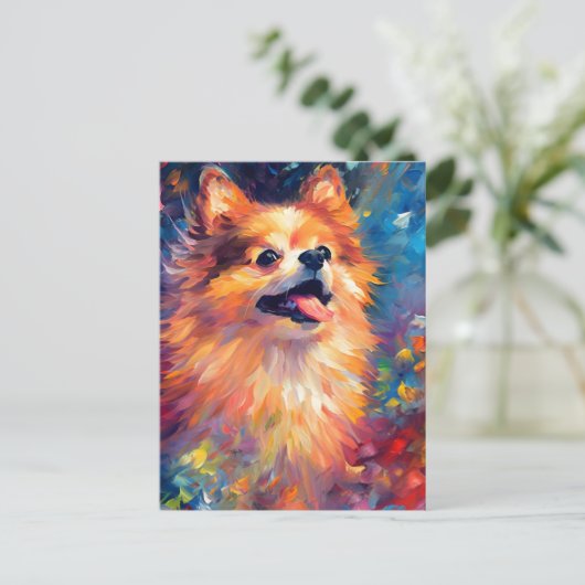 Farbiger Spitz Postkarte (Stehend Vorderseite)