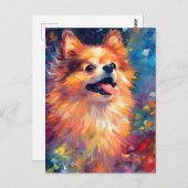 Farbiger Spitz Postkarte (Vorne/Hinten)