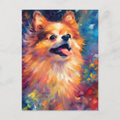 Farbiger Spitz Postkarte (Vorderseite)